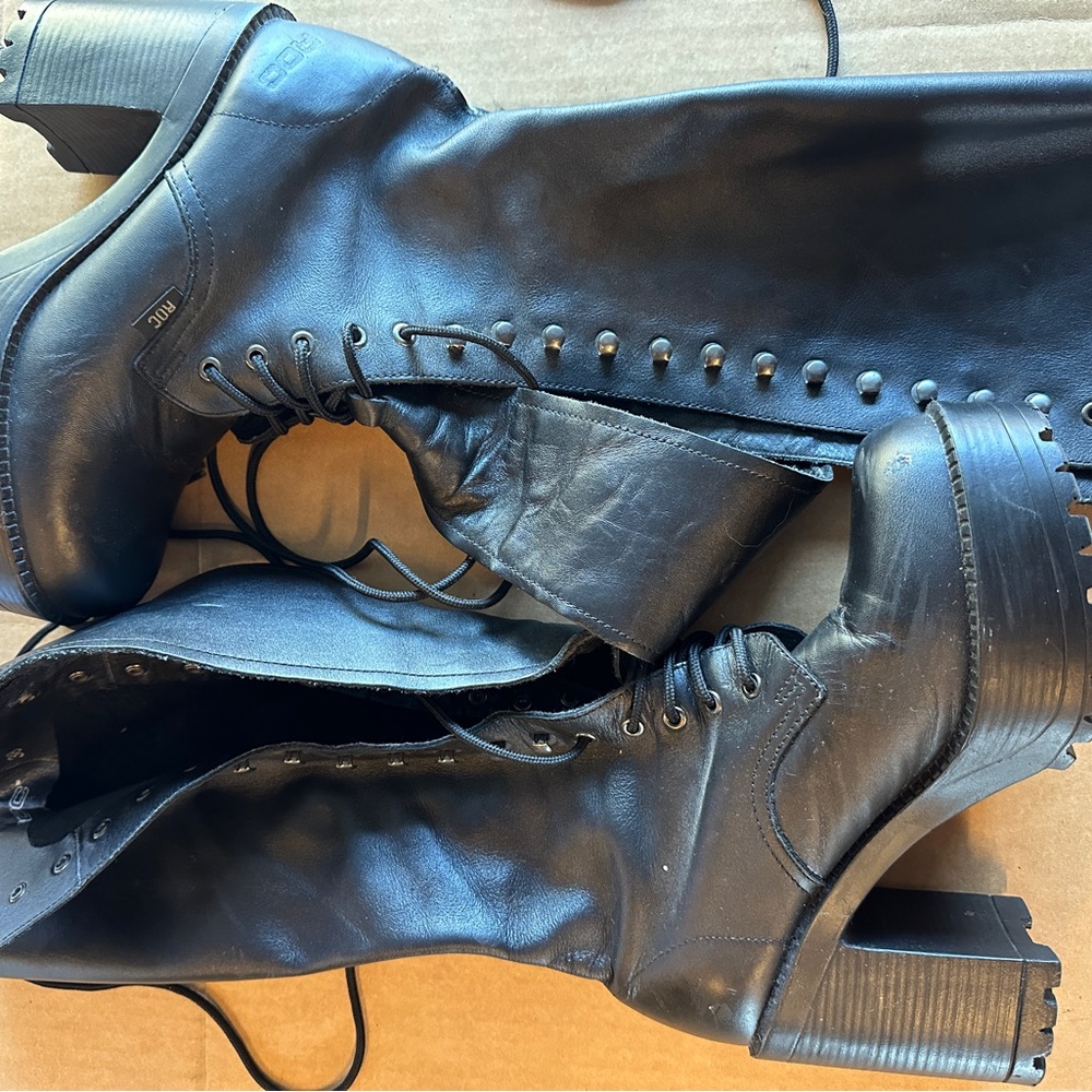 ROC Lash Heeled Leather Lace-Up Boot 4”